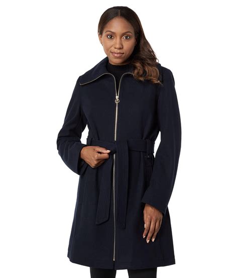 michael kors zip front wool coat|Michael Kors zip closure coats.